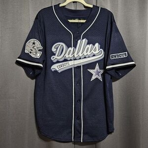 NFL Dallas Cowboys Navy and Gray Jersey Size Large